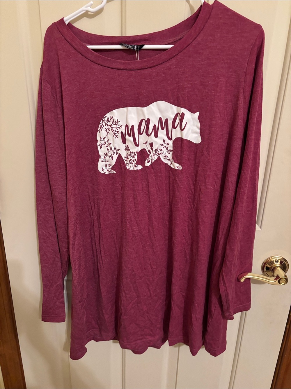 BloomChic Long Sleeve Mama Bear Top in Wine